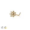 MULTI CZ FLOWER 316L SURGICAL STEEL L-SHAPE NOSE RING